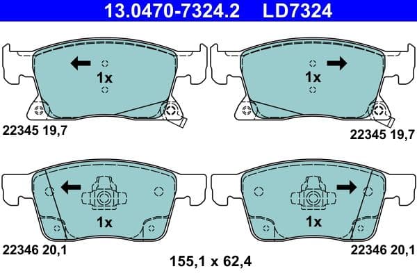 set placute frana,frana disc ATE Ceramic 13.0470-7324.2