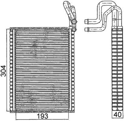 Evaporator, aer conditionat MAHLE BEHR AE 116 000S