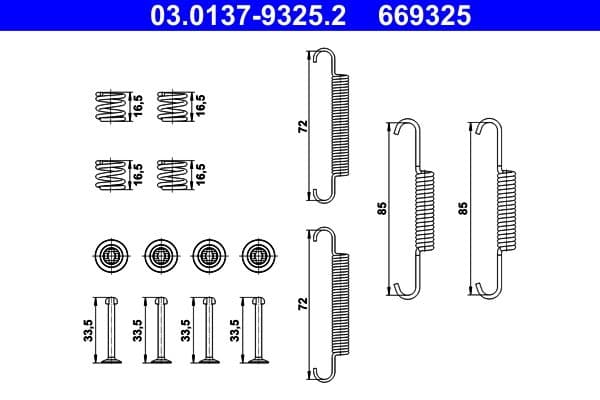 set accesorii, saboti frana parcare ATE 03.0137-9325.2