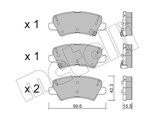 set placute frana,frana disc METELLI 22-1166-0