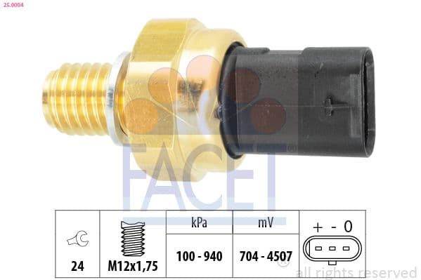senzor,presiune ulei FACET Made in Italy - OE Equivalent 25.0004