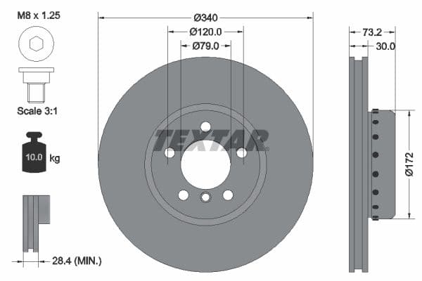 Disc frana TEXTAR PRO+ 92264925