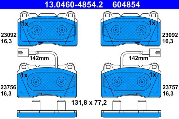 set placute frana,frana disc ATE 13.0460-4854.2