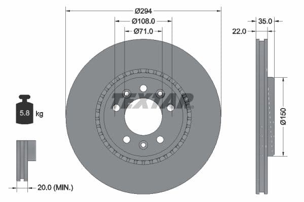Disc frana TEXTAR PRO 92287103