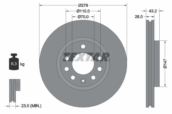 Disc frana TEXTAR 92156400