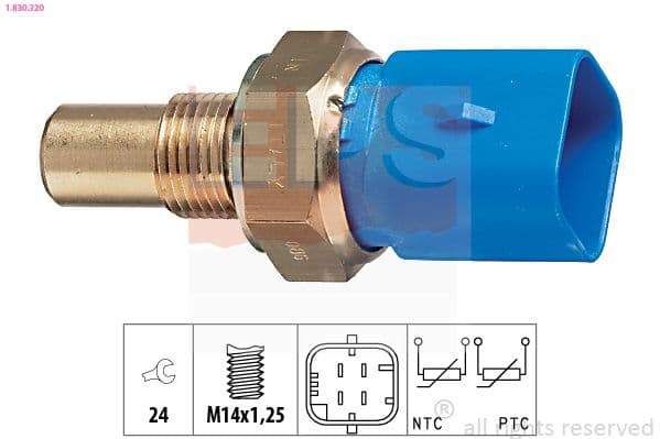 senzor,temperatura lichid de racire EPS Made in Italy - OE Equivalent 1.830.320