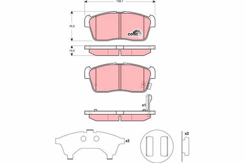 set placute frana,frana disc TRW COTEC GDB3276