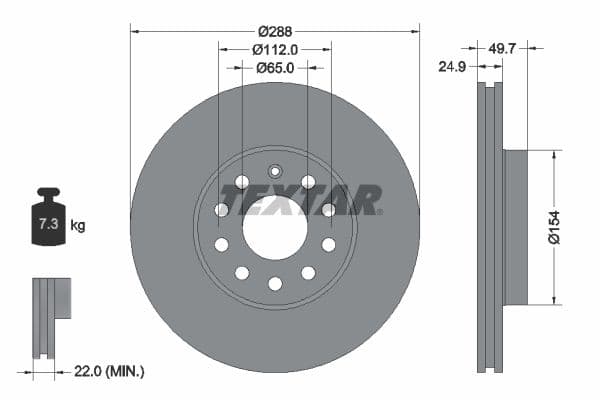 Disc frana TEXTAR PRO+ 92120805