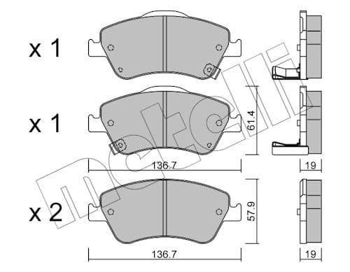 set placute frana,frana disc METELLI 22-0794-0