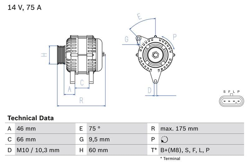 Generator / Alternator BOSCH 0 986 083 770