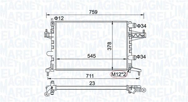 Radiator, racire motor MAGNETI MARELLI 350213829000