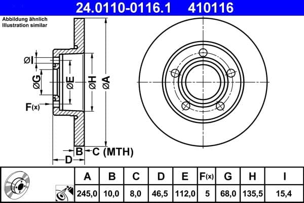Disc frana ATE 24.0110-0116.1