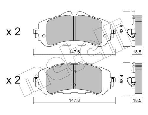 set placute frana,frana disc METELLI 22-0983-0