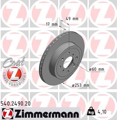 Disc frana ZIMMERMANN COAT Z 540.2490.20