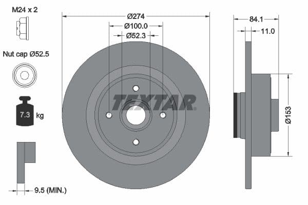 Disc frana TEXTAR PRO 92223203
