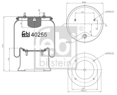 Burduf, suspensie pneumatica FEBI BILSTEIN 40255