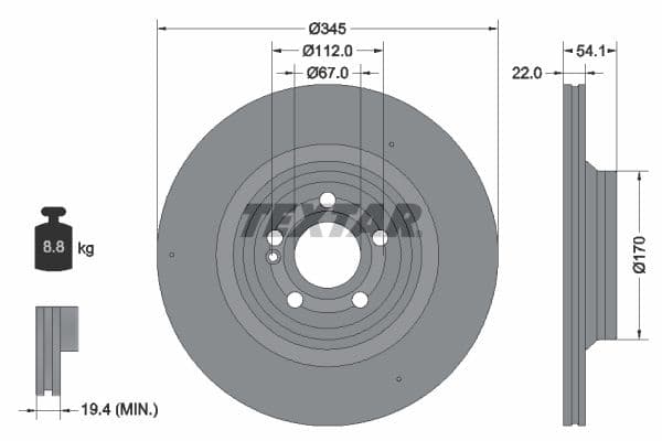 Disc frana TEXTAR PRO+ 92307005