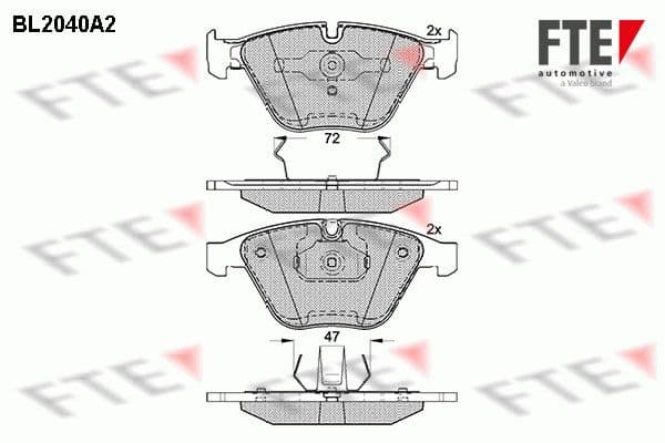set placute frana,frana disc FTE 9010626