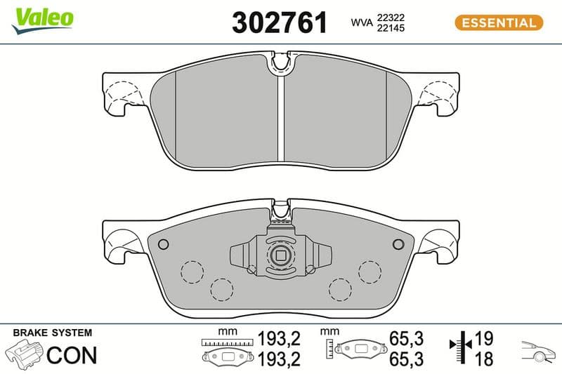 set placute frana,frana disc VALEO 302761