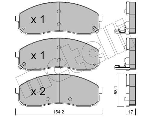 set placute frana,frana disc METELLI 22-0631-0