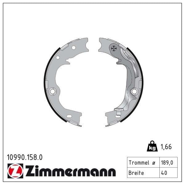 Set saboti frana, frana de mana ZIMMERMANN 10990.158.0