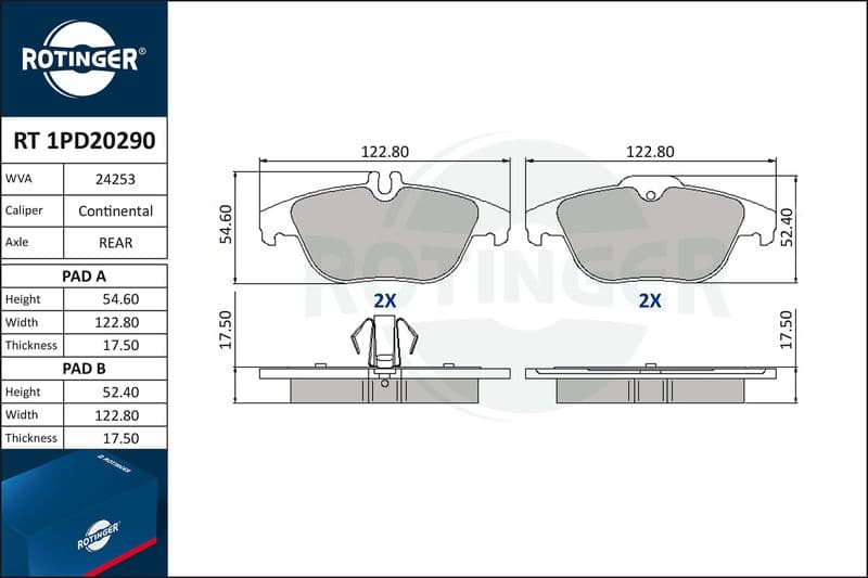set placute frana,frana disc ROTINGER RT 1PD20290