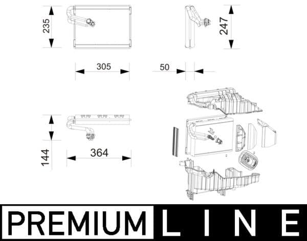 Evaporator, aer conditionat MAHLE BEHR *** PREMIUM LINE *** AE 271 000P
