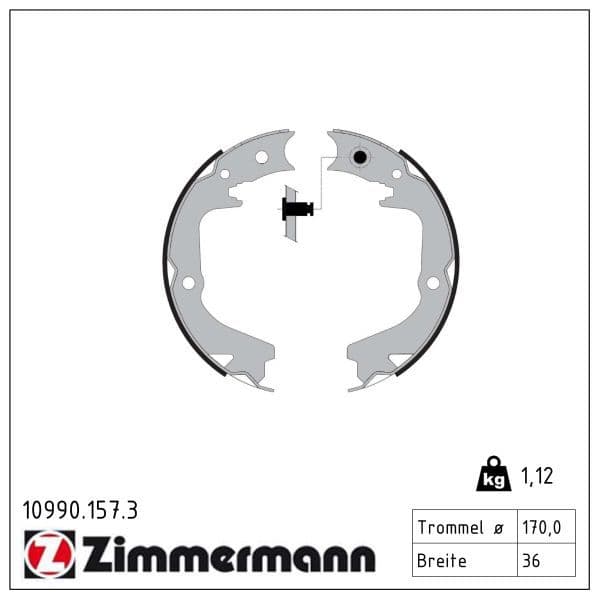 Set saboti frana, frana de mana ZIMMERMANN 10990.157.3