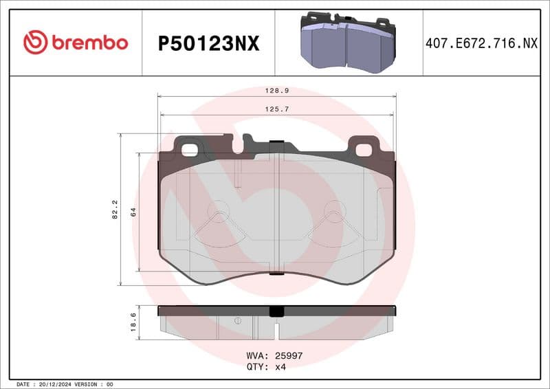 set placute frana,frana disc BREMBO XTRA LINE - Ceramic P50123NX