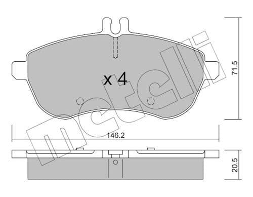 set placute frana,frana disc METELLI 22-0665-0