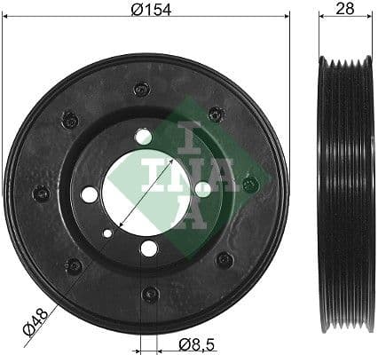 Fulie curea, arbore cotit Schaeffler INA 544 0081 10