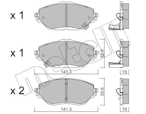 set placute frana,frana disc METELLI 22-1088-0