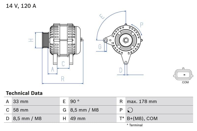 Generator / Alternator BOSCH 0 986 084 100