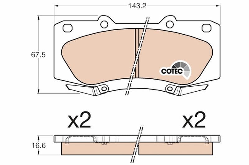 set placute frana,frana disc TRW COTEC GDB3534