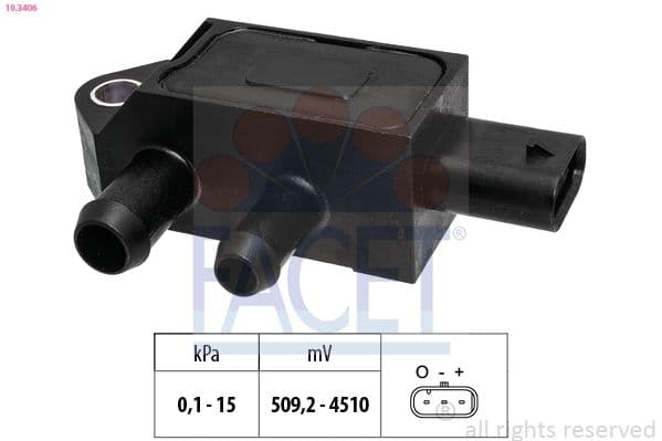 Senzor, presiune gaze evacuare FACET Made in Italy - OE Equivalent 10.3406