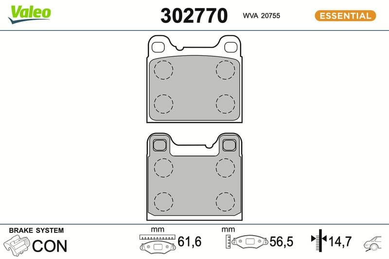 set placute frana,frana disc VALEO 302770