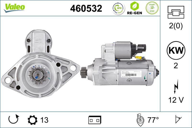 starter VALEO RE-GEN REMANUFACTURED STOP&START 460532