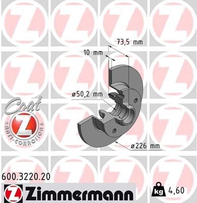 Disc frana ZIMMERMANN 600.3220.20