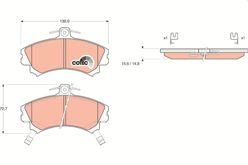 set placute frana,frana disc TRW COTEC GDB1198