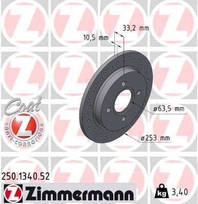Disc frana ZIMMERMANN SPORT Z 250.1340.52