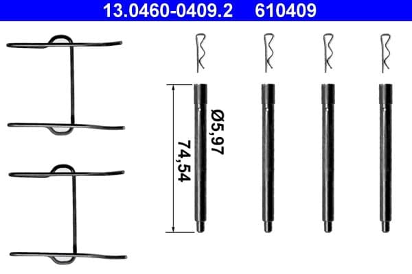 Set accesorii, placute frana ATE 13.0460-0409.2