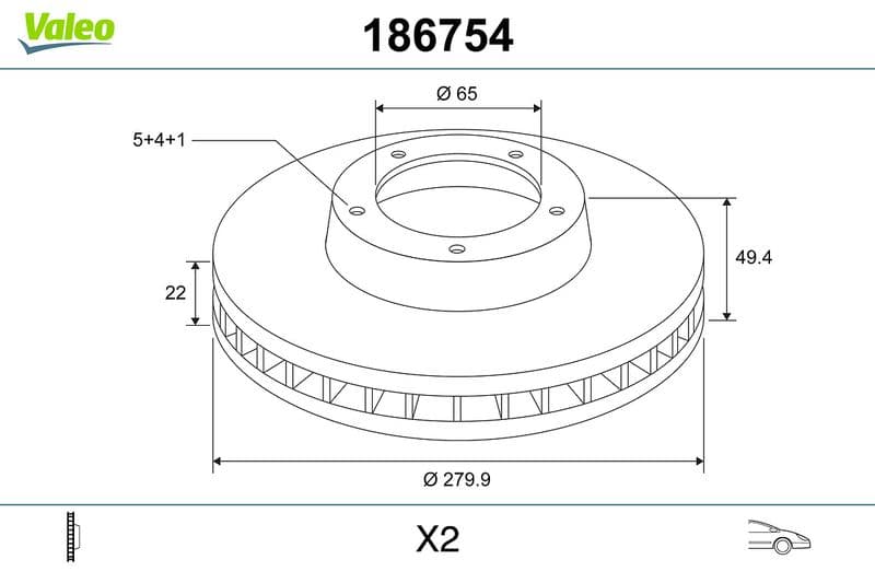 Disc frana VALEO 186754