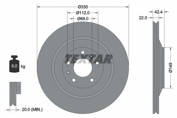 Disc frana TEXTAR PRO+ 92177005