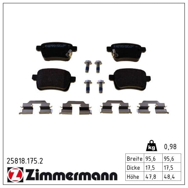 set placute frana,frana disc ZIMMERMANN 25818.175.2