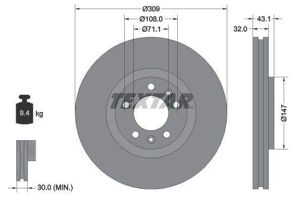 Disc frana TEXTAR 92111900