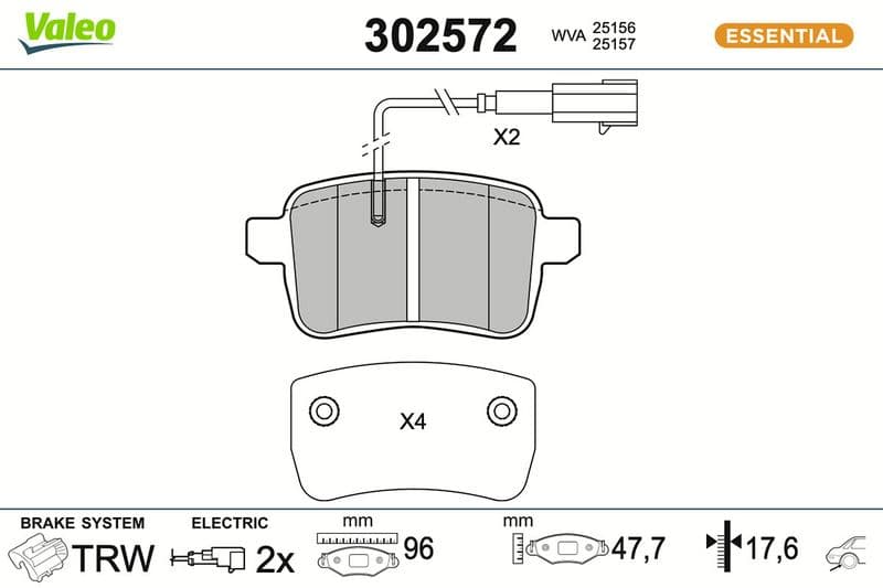 set placute frana,frana disc VALEO 302572