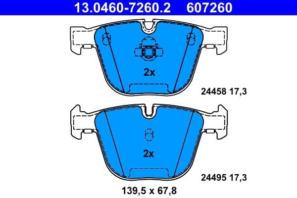 set placute frana,frana disc ATE 13.0460-7260.2