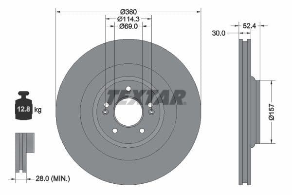 Disc frana TEXTAR PRO+ 92346905