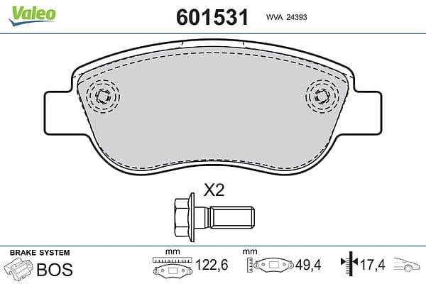set placute frana,frana disc VALEO 601531