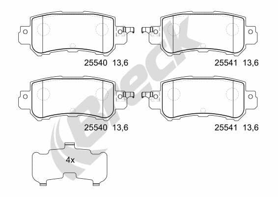 set placute frana,frana disc BRECK 25540 00 702 00